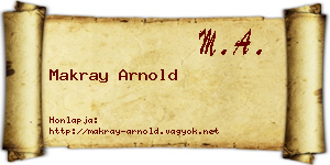 Makray Arnold névjegykártya