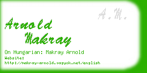 arnold makray business card